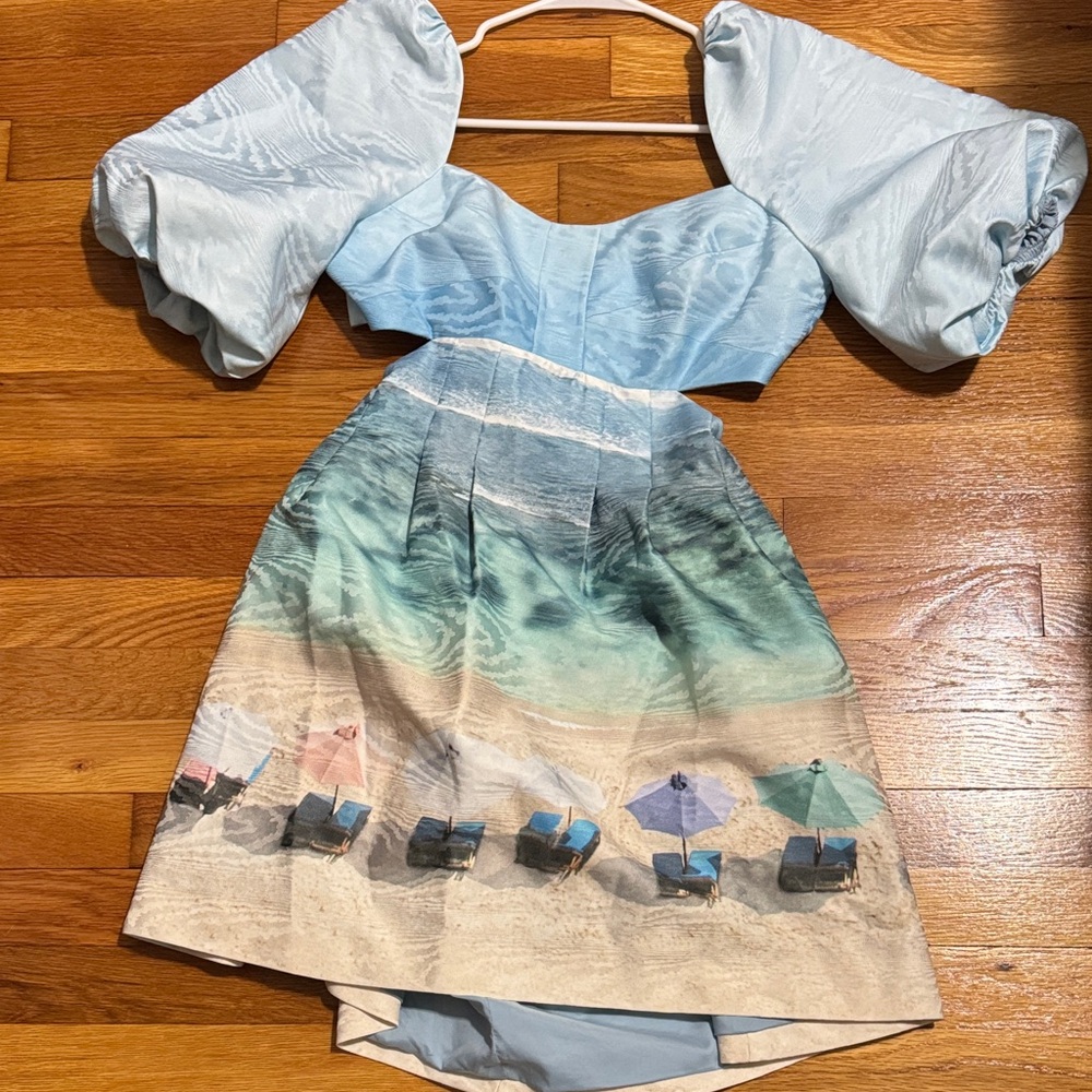 Karen Millen Blue and Multicolor Backless Dress